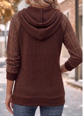 Kangaroo Pocket Dark Coffee Long Sleeve Hoodie